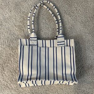 Striped Blue and White Tote Bag